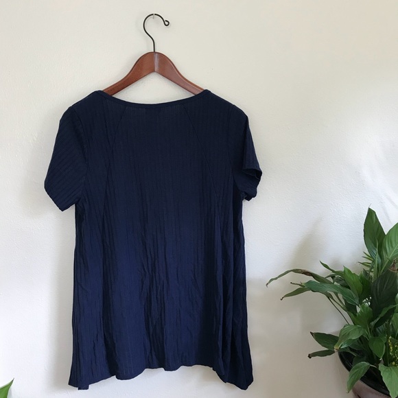 NWT Torrid Navy Blue Ribbed Swing Tee Class Blouse - Picture 5 of 5